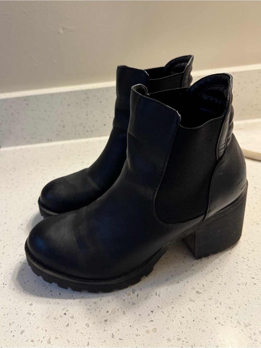 Women's Platform Black Chelsea Boots